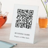 QR Code Website Link Black & White Moderne Busines Reclamebord Met Voetstuk (Insitu)