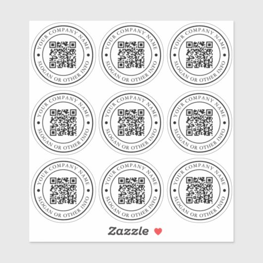 QR Code Website Link Cirkel Business Custom Clear Sticker (Vel)