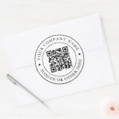 QR-code website link minimale bedrijfsnaam Ronde Sticker (Envelop)