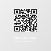 QR Code Website Link White Script Business Raamsticker (Vel)