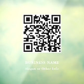 QR Code Website Link White Script Business Raamsticker (Vel 3)