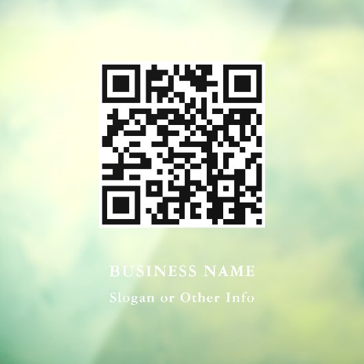 QR Code Website Link White Script Business Raamsticker (Vel 3)