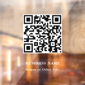 QR Code Website Link White Script Business Raamsticker (Vel 2)
