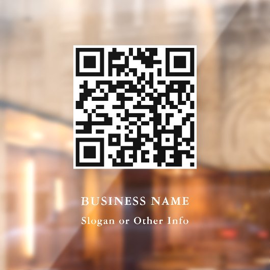 QR Code Website Link White Script Business Raamsticker (Vel 2)