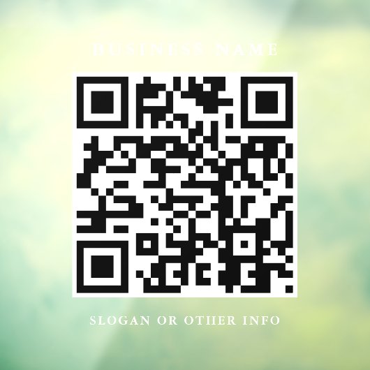 QR Code Website Link White Script Simple Business Raamsticker (Vel 3)