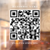 QR Code Website Link White Script Simple Business Raamsticker (Vel 2)
