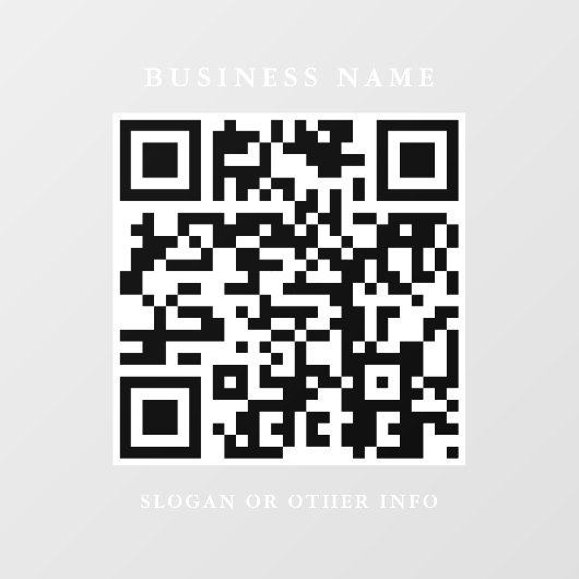 QR Code Website Link White Script Simple Business Raamsticker (Vel)