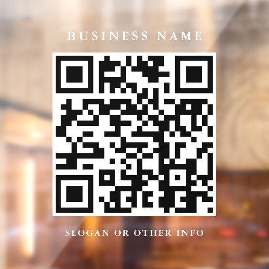 QR-code website link witte script eenvoudige zaken Raamsticker (Vel 2)