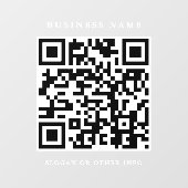 QR-code website link witte script eenvoudige zaken Raamsticker (Vel)