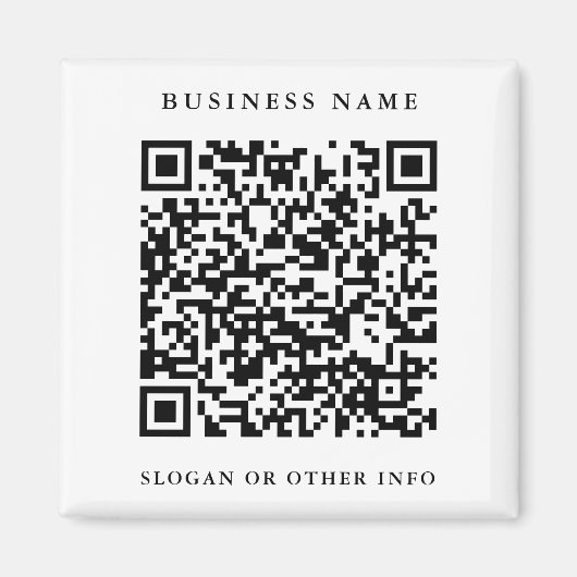 QR-code Website link zwart-wit bedrijf Magneet (Voorkant)