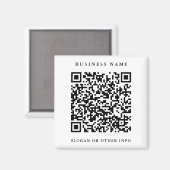 QR-code website link zwart & wit zakelijk  Magneet (Voorkant / Achterkant)