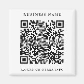 QR-code website link zwart & wit zakelijk  Magneet (Voorkant)