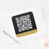 QR-code website met aangepaste contrastkleuren toe Vierkante Sticker (Envelop)