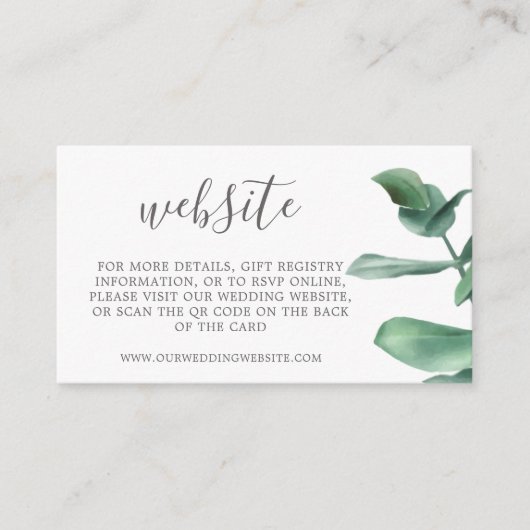 QR code website moderne eucalyptus botanisch Informatiekaartje (Voorkant)