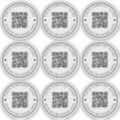 QR-code Website Ronde Bedrijfs Aangepast Wissen Sticker (Voorkant)