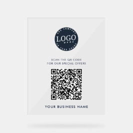 QR Code Website toevoegen Business Logo Simple Acryl Bord