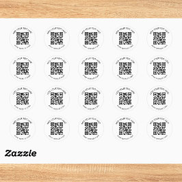 QR-code website-URL die kan worden bewerkt Ronde Sticker