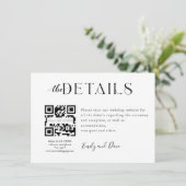 QR CODE-website voor bruiloft Informatiekaartje (Staand voorkant)