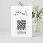 QR-code Weddenschap Details Sage Groen RSVP Kaartje (Staand voorkant)
