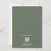 QR Code Weddenschap Foto Sage Green Save the Date (Achterkant)