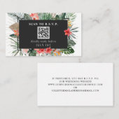 QR Code Weddenschap RSVP Tropische Floral Informatiekaartje (Voorkant / Achterkant)
