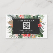 QR Code Weddenschap RSVP Tropische Floral Informatiekaartje (Voorkant)