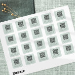 QR Code Weddenschap Website Namen Mint Vierkante Sticker<br><div class="desc">QR Code Wedding Website Namen Mint. De tekst kan gemakkelijk worden gepersonaliseerd. U kunt achtergrond en tekstkleuren ook veranderen om uw trouwthema aan te passen als u via de Customize Verdere optie wenst. Uw QR code zal automatisch worden geproduceerd om de steekproefcode in het ontwerp bij te werken, wanneer u...</div>