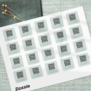 QR Code Weddenschap Website Namen Mint Vierkante Sticker
