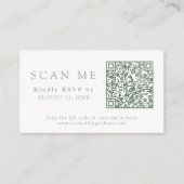 QR Code & Weddenschap Website Sage Green Wedding R Informatiekaartje (Voorkant)