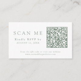 QR Code & Weddenschap Website Sage Green Wedding R Informatiekaartje
