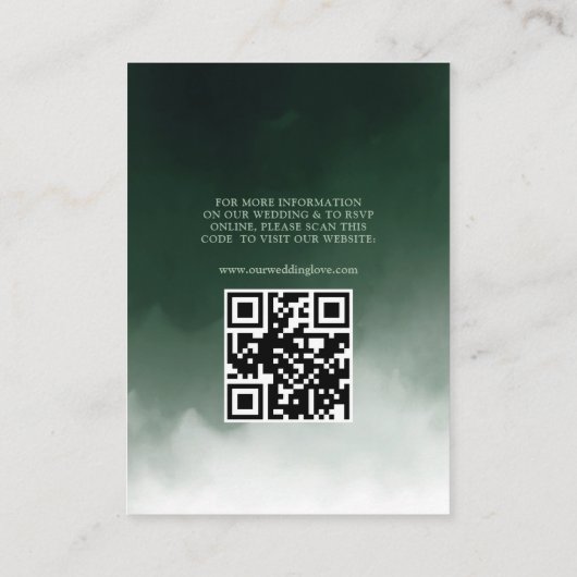 QR Code Weddenschap Website White Floral Gold Encl Informatiekaartje (Achterkant)