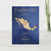 QR Code Wedding Destination Passport Map Mexico (Voorkant)