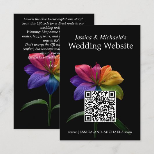 🌈QR code wedding DETAILS Informatiekaartje (Voorkant / Achterkant)