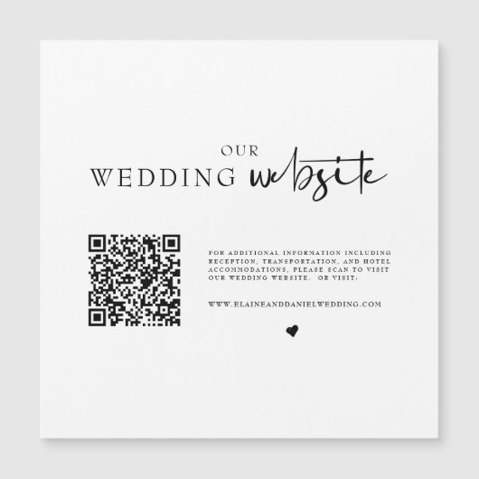 QR Code Wedding Details Magnetic Enclosure Kaart (Voorkant)