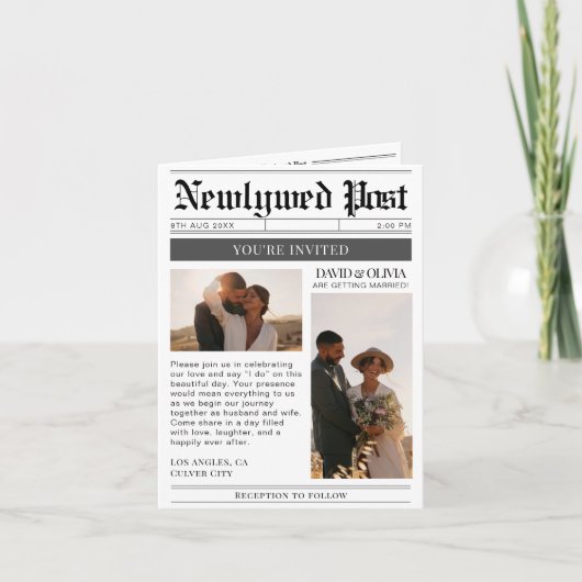 QR Code Wedding Details Newspaper Wedding (Voorkant)