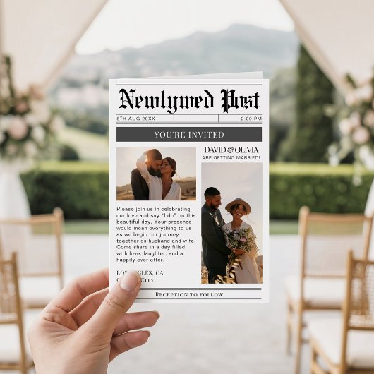 QR Code Wedding Details Newspaper Wedding