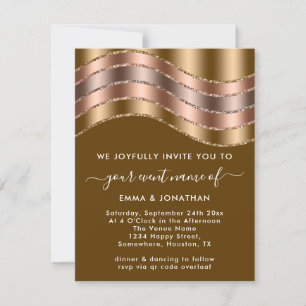 QR Code Wedding Elegant Roos Gold Green Mustard