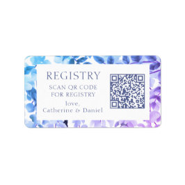 QR Code Wedding Gift Registry Waterverf Floral Etiket