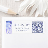 QR Code Wedding Gift Registry Waterverf Floral Etiket (Insitu)