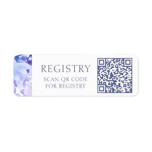 QR Code Wedding Gift Registry Waterverf Floral Etiket (Voorkant)