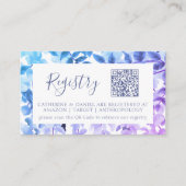 QR Code Wedding Gift Registry Waterverf Floral Informatiekaartje (Voorkant)
