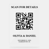 QR Code Wedding Info Frosted Acryl Bord (Voorkant)