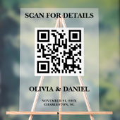 QR Code Wedding Info Frosted Acryl Bord (Neutraal)