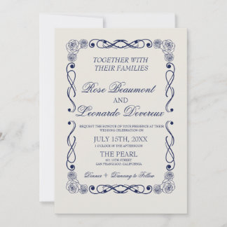 QR Code Wedding Invitation | Elegant Old Money Kaart