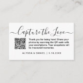 QR Code Wedding Photo Sharing Capture the love Informatiekaartje (Voorkant)