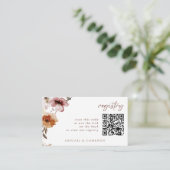 QR Code Wedding Registry Kaart Terracotta Floral (Staand voorkant)