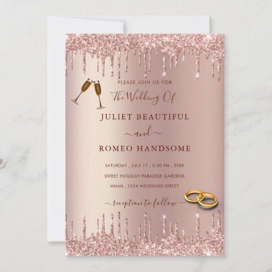 QR Code Wedding Roos Gold Blush Drids (Voorkant)
