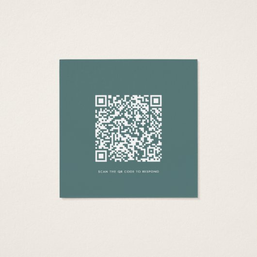 QR Code Wedding RSVP Elegant Enclosure Kaart (Achterkant)