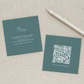 QR Code Wedding RSVP Elegant Enclosure Kaart
