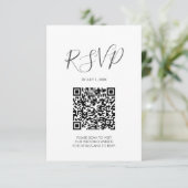 QR code Wedding RSVP Floral Enclosure Kaart (Staand voorkant)